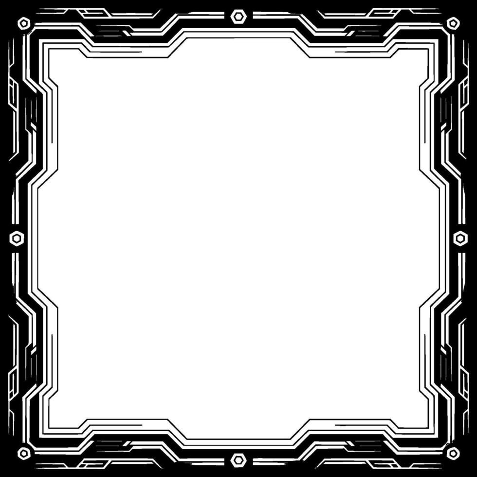 Futuristic Tech Frame Geometric Border , Abstract Modern Edge vector