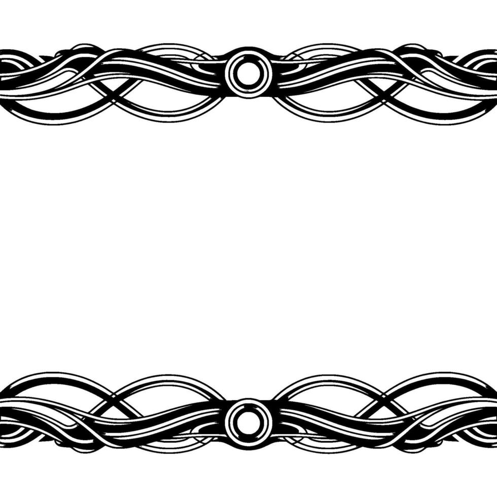Elegant Art Deco Frame With Decorative Swirls in Black and White vector
