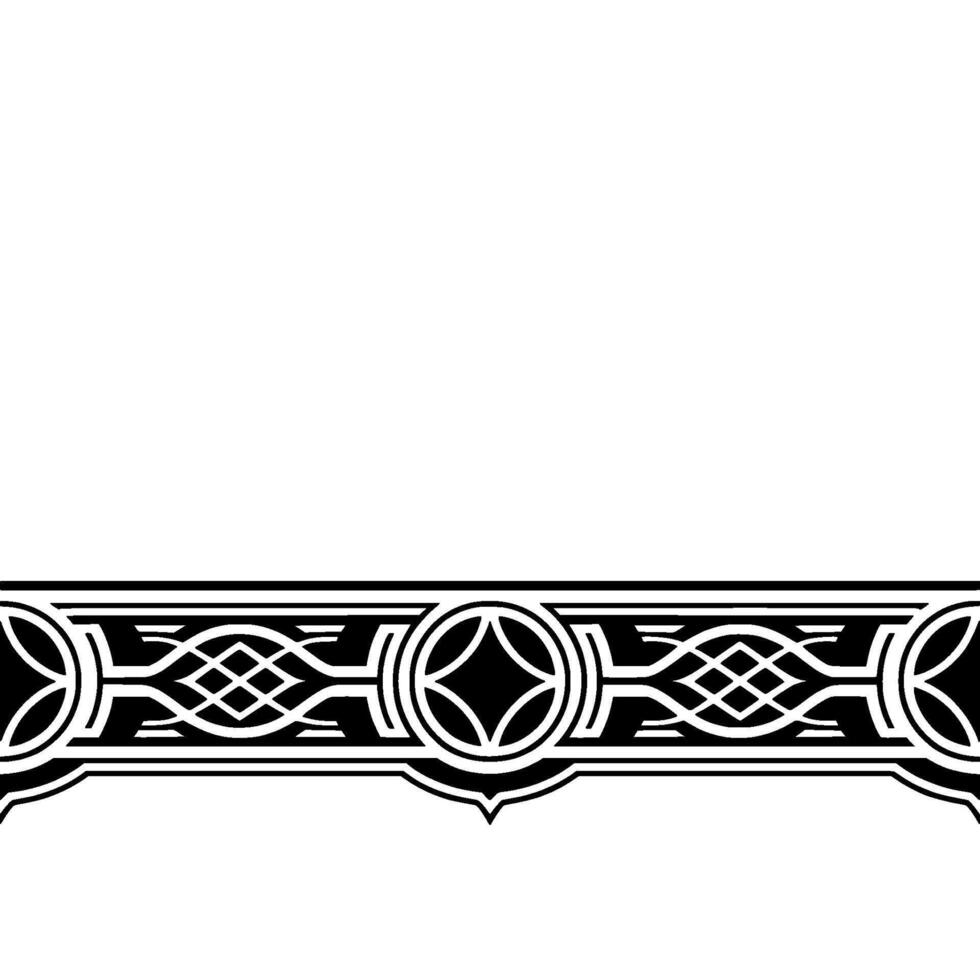 Elegant Black and White Celtic Border Ornamental Element vector