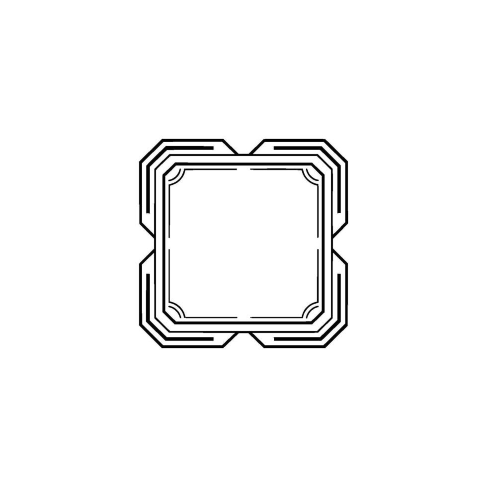 Geometric Frame Minimalist Black White Element vector
