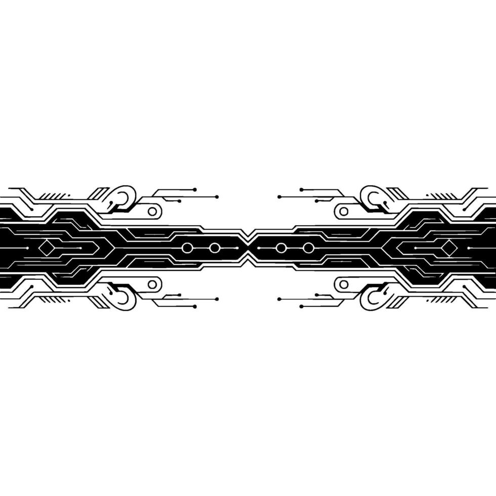 Abstract Black and White Circuit Board Element vector