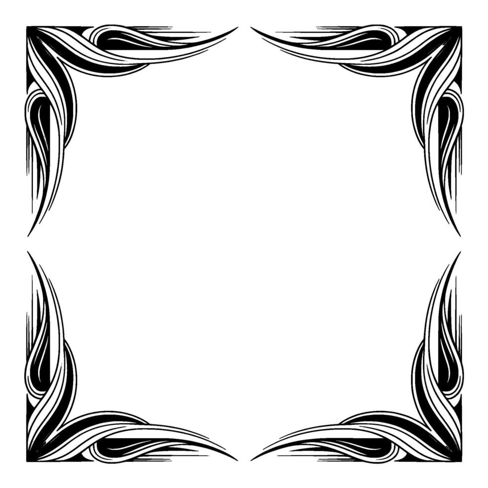 Elegant Black and Silver Swirl Frame Border vector