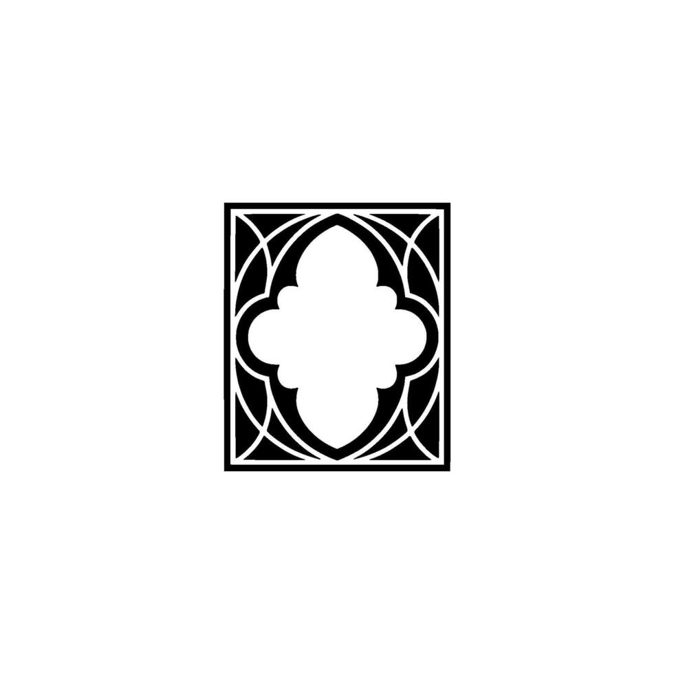 Geometric Quatrefoil Element, Black White, Minimalist vector