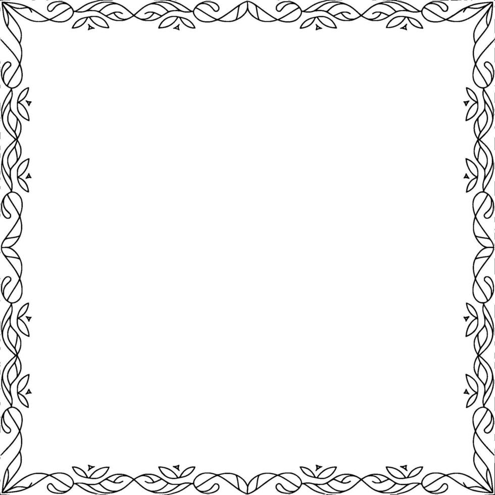Elegant Floral Border Frame, Minimalist , Blank Space vector