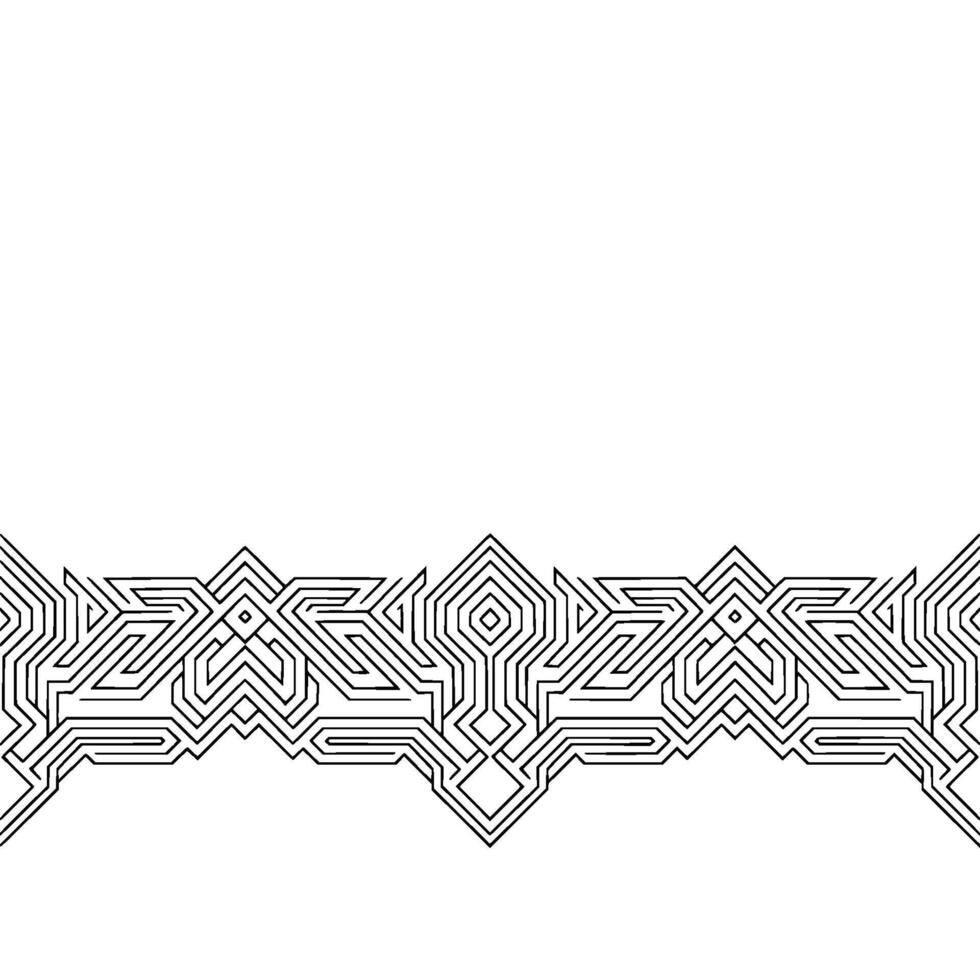 Geometric Border Ornament, Line Art, Symmetrical , White Space vector