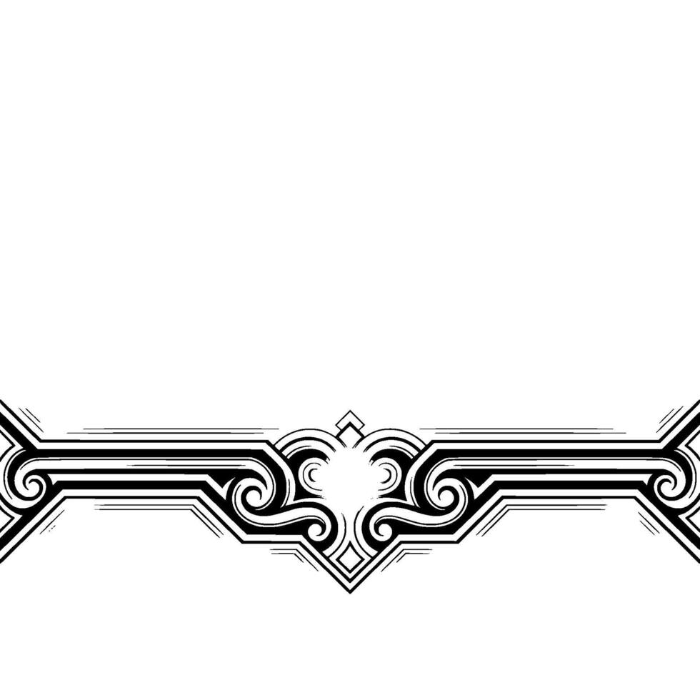 Decorative Swirl Ornament Border on White Background vector