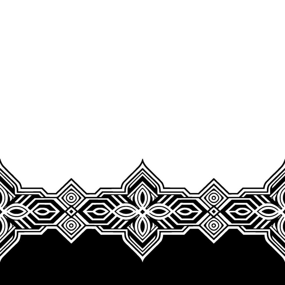Abstract Geometric Border in Black White, Decorative Pattern vector