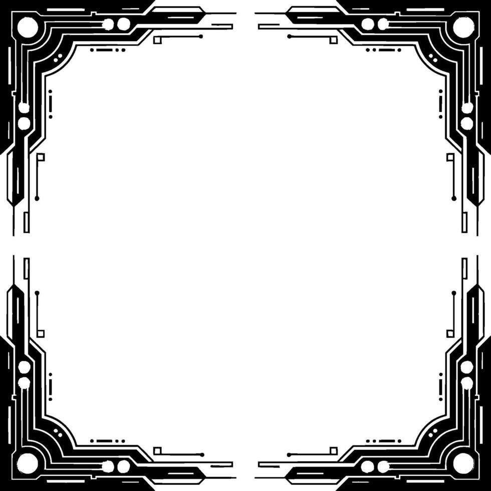 Abstract Tech Frame With Radiant Background vector