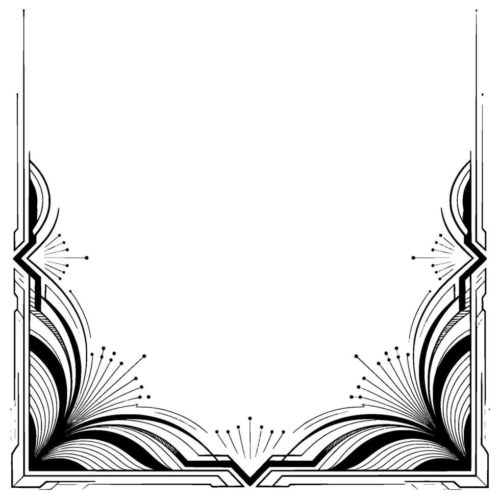 Art Deco Border Frame Elegant Geometric With Space vector