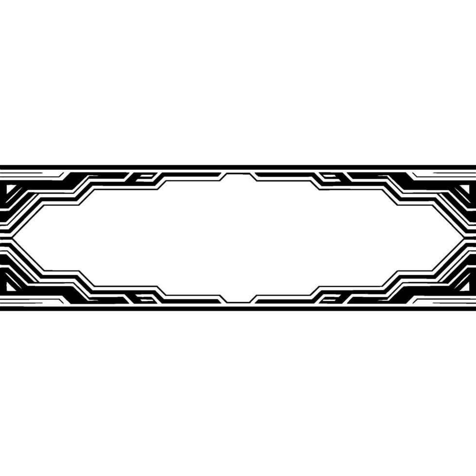 Futuristic Geometric Border on White Background Tech, Interface, Frame vector