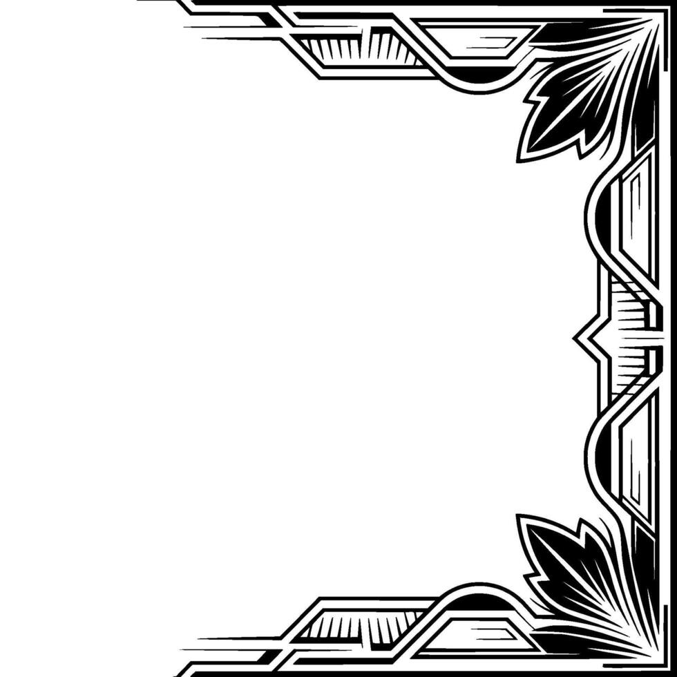 Art Deco Frame in Black and White Blank Space vector