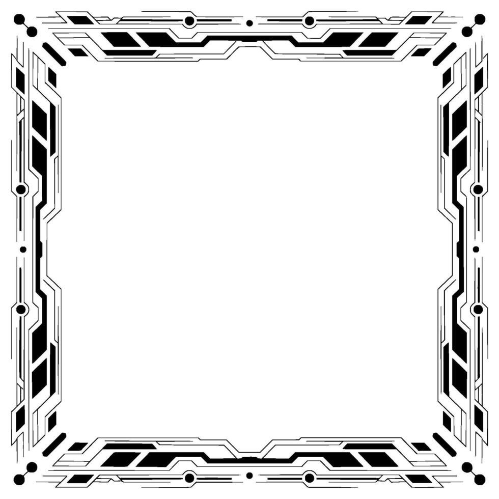 Futuristic Tech Frame, Clean Lines, Digital Border, Blank Space, vector