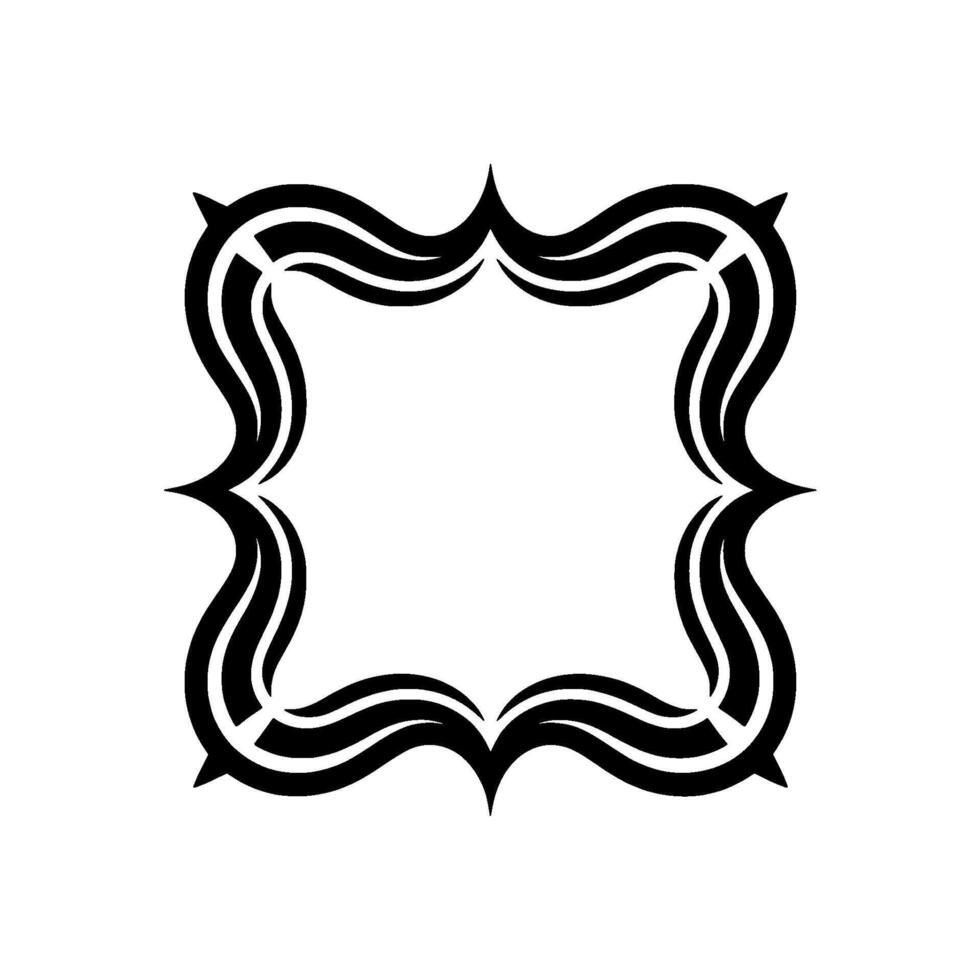 Decorative Black and White Frame , Elegant Ornament on White Background vector