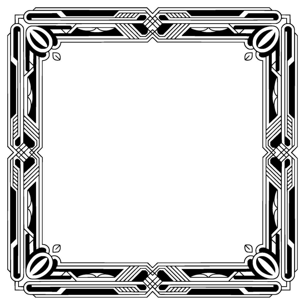 Art Deco Frame, Black and White for Invitations and Branding vector