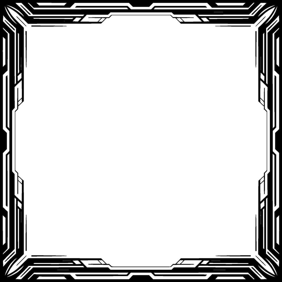 Futuristic Tech Frame Abstract Geometric Border Template vector
