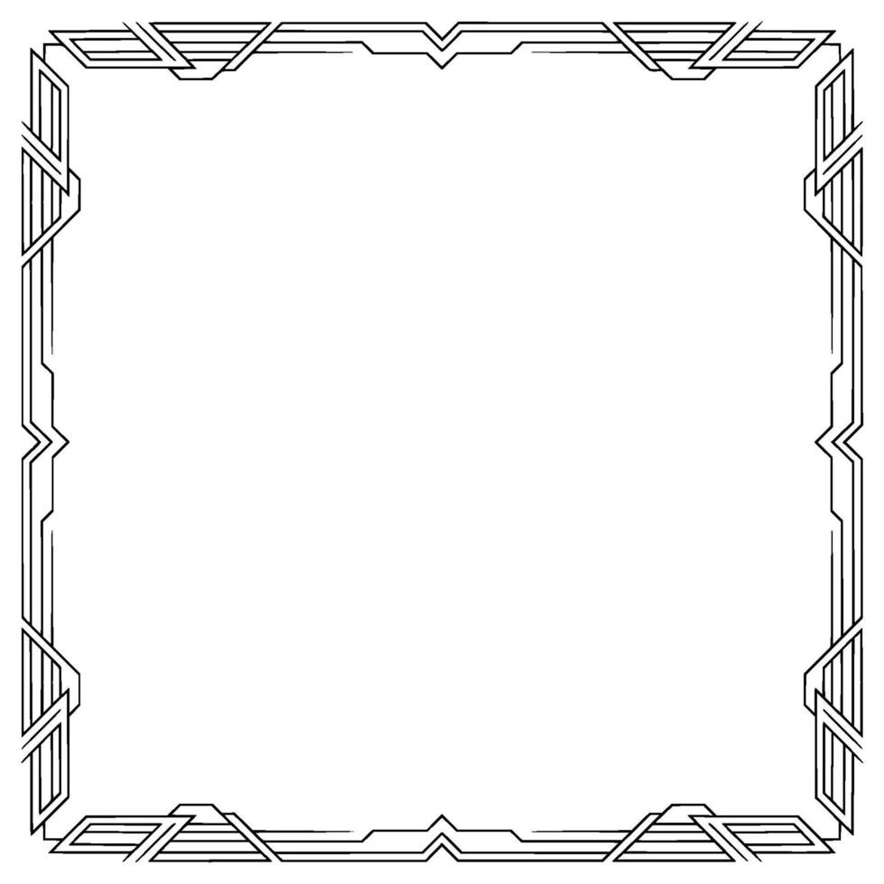 Art Deco Frame on Light Gray Background Minimalist Border vector
