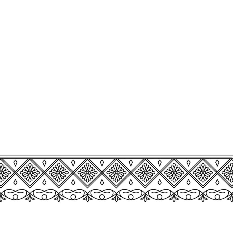 Elegant Floral Border in Black and White, Clean and Modern vector