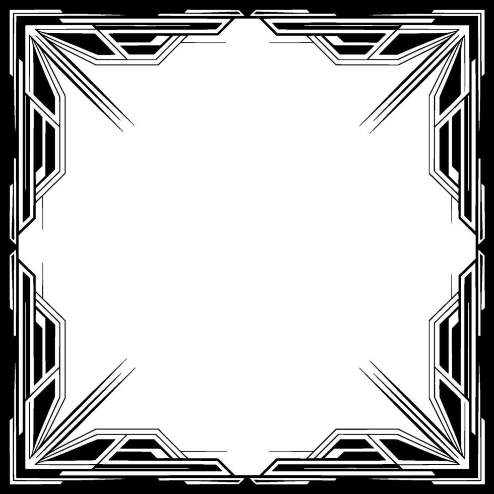 Art Deco Frame, Geometric Black and White Border for Invitations Designs vector