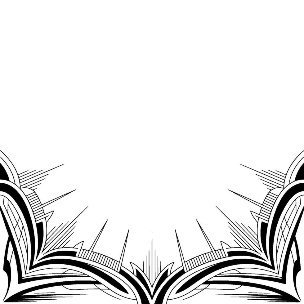 Art Deco Corner Black and White Geometric Frame Element vector