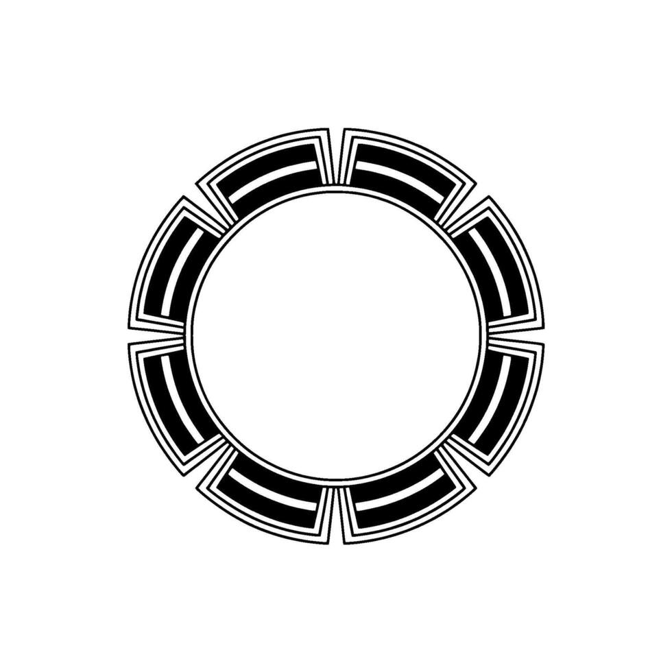 Geometric Art Deco Circular Frame With Blank Space vector