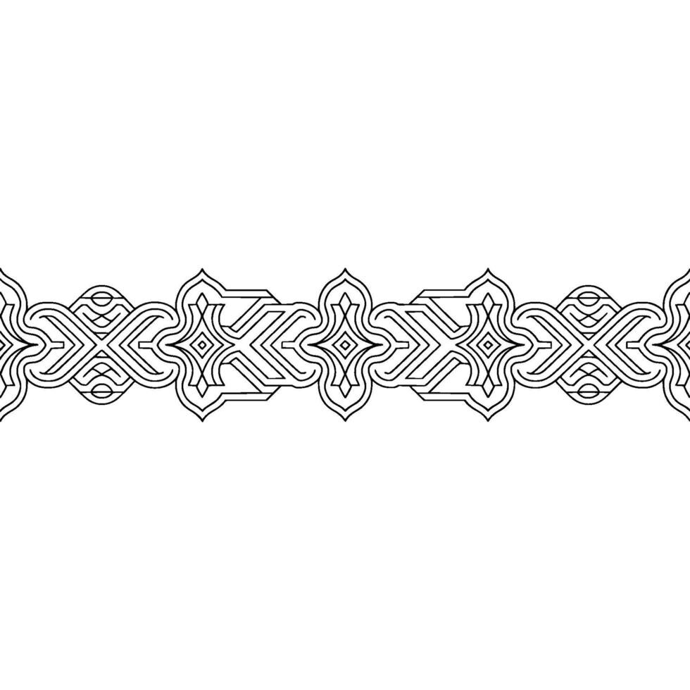 Elegant Black Line Border , Geometric Pattern, White Background vector