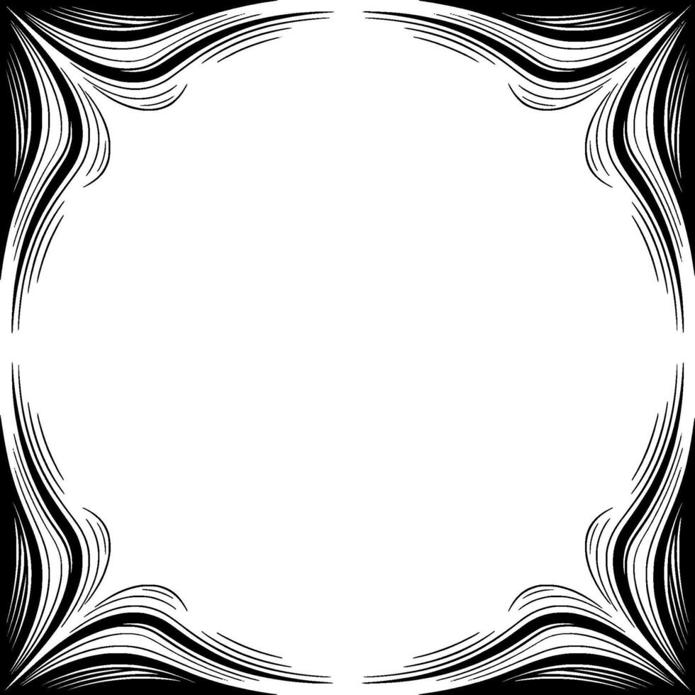 Elegant Black White Frame With Swirling Lines vector