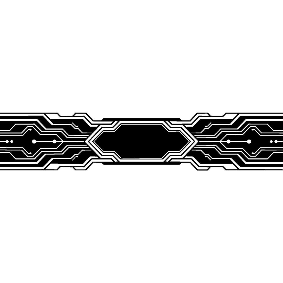 Tech Banner Black White Circuit Board With Copy Space vector