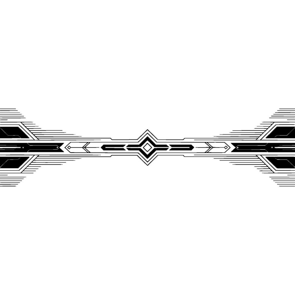 Abstract Geometric Black and White Element on a White Background vector