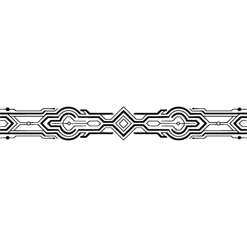 Minimalist Tech Pattern Border on White Background vector