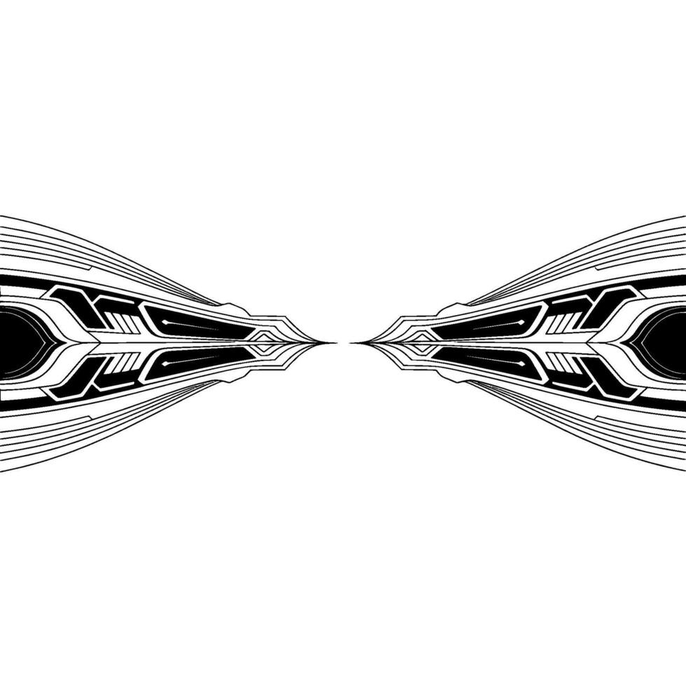 Abstract Tech Black White Geometric Lines on Gradient vector