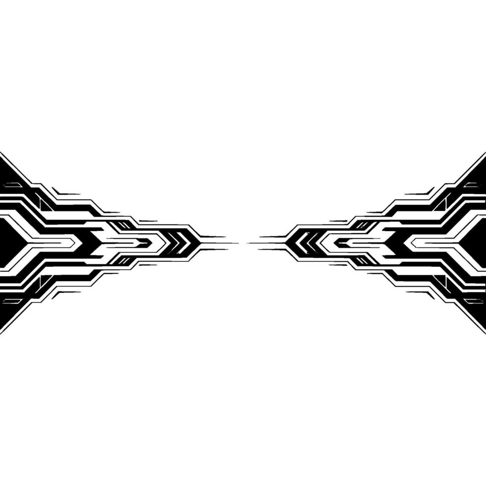 Abstract Tech Futuristic Geometric Border on White Background vector