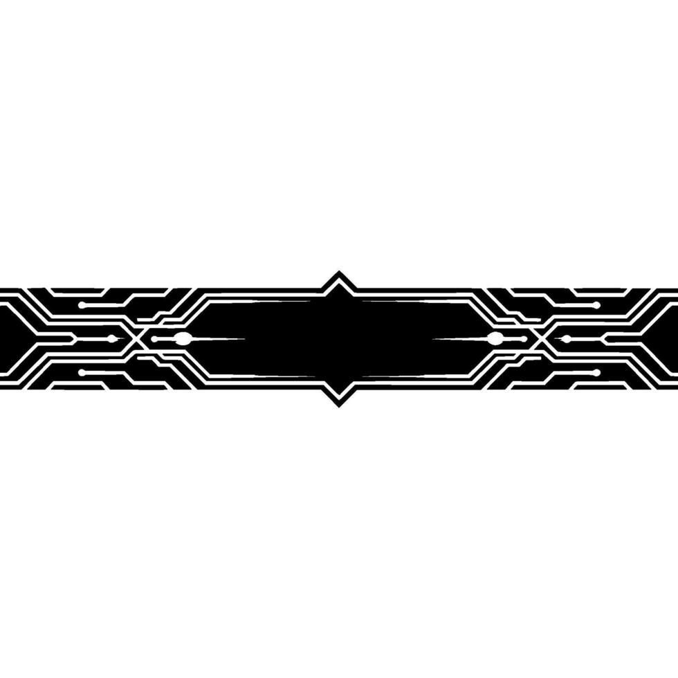 Abstract Tech Banner Circuit Board With Black White Elements vector