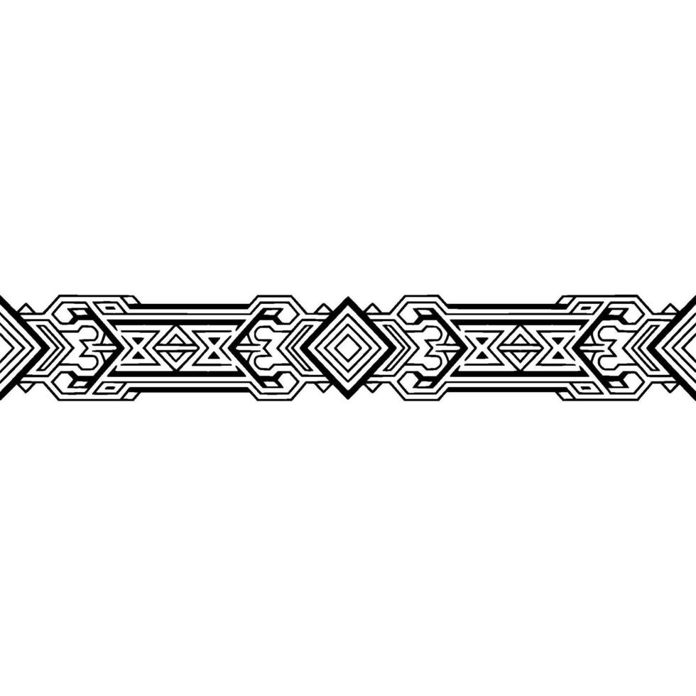 Geometric Black Border on White Background, Abstract Pattern vector