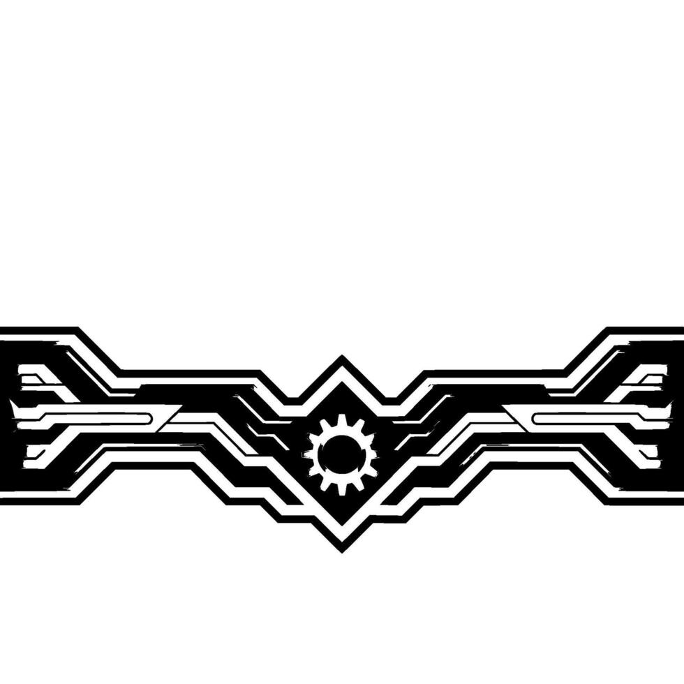 Futuristic Tech Element Geometric Circuit Board on White vector