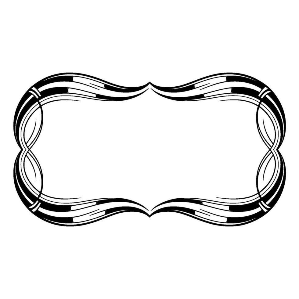Elegant Art Deco Frame , Monochrome Ornamental Border, Invitation vector