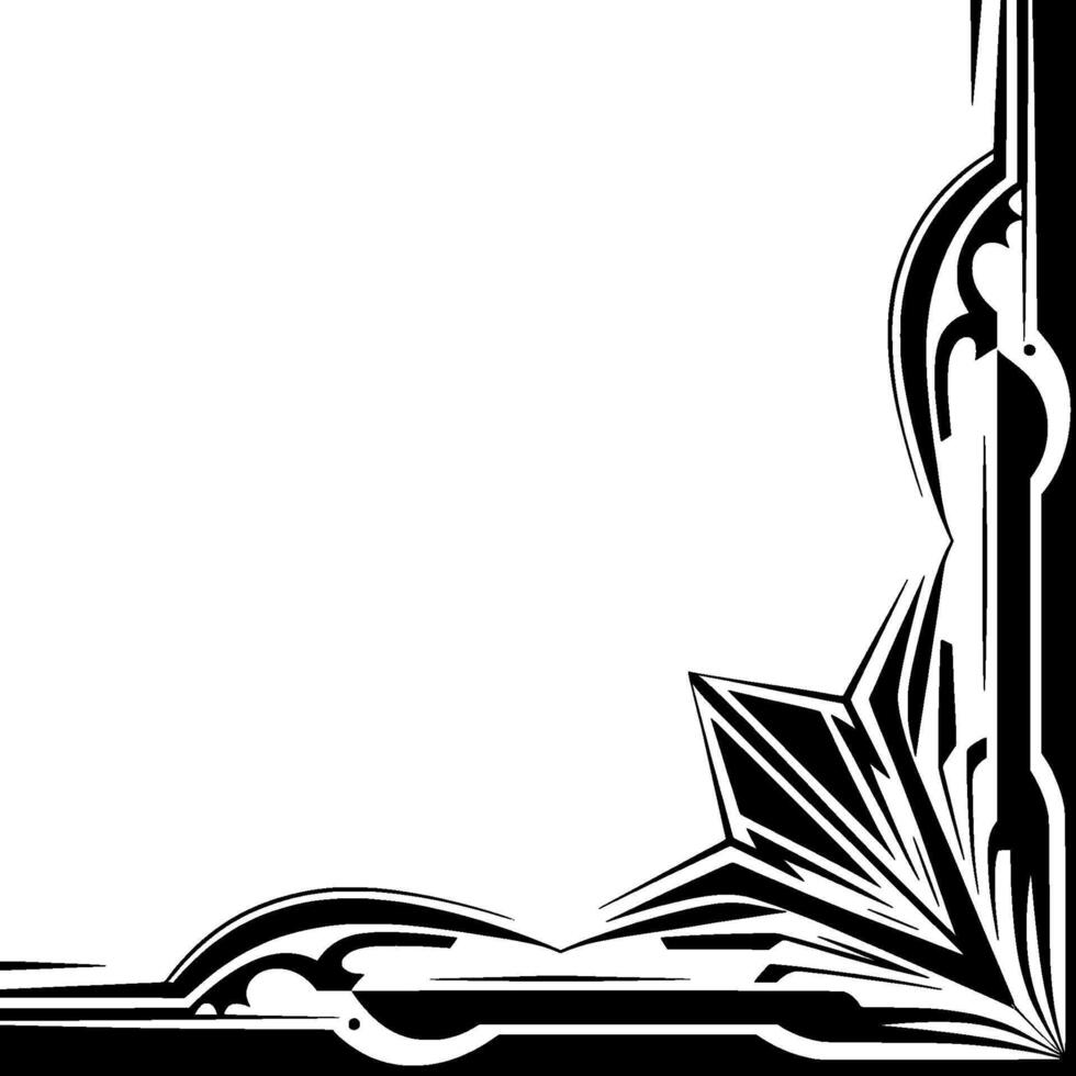 Abstract Black and White Corner Element vector