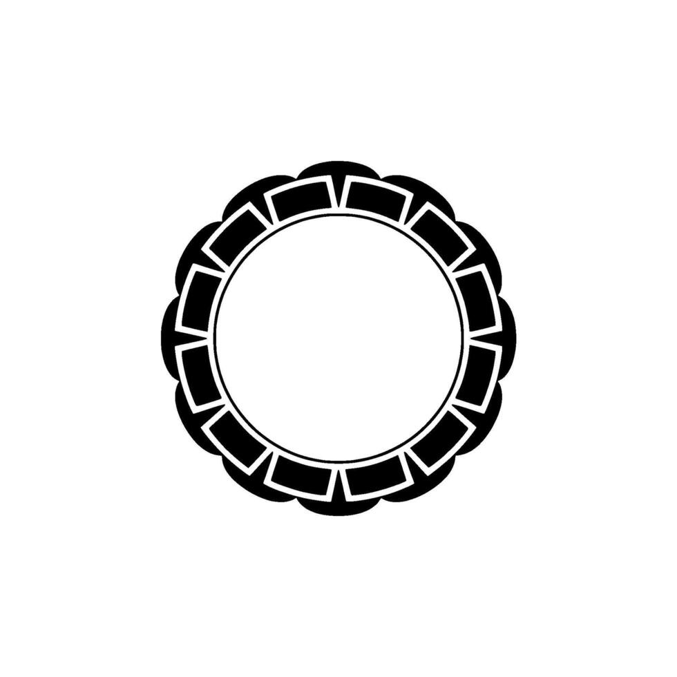 Black White Decorative Circular Frame Element vector