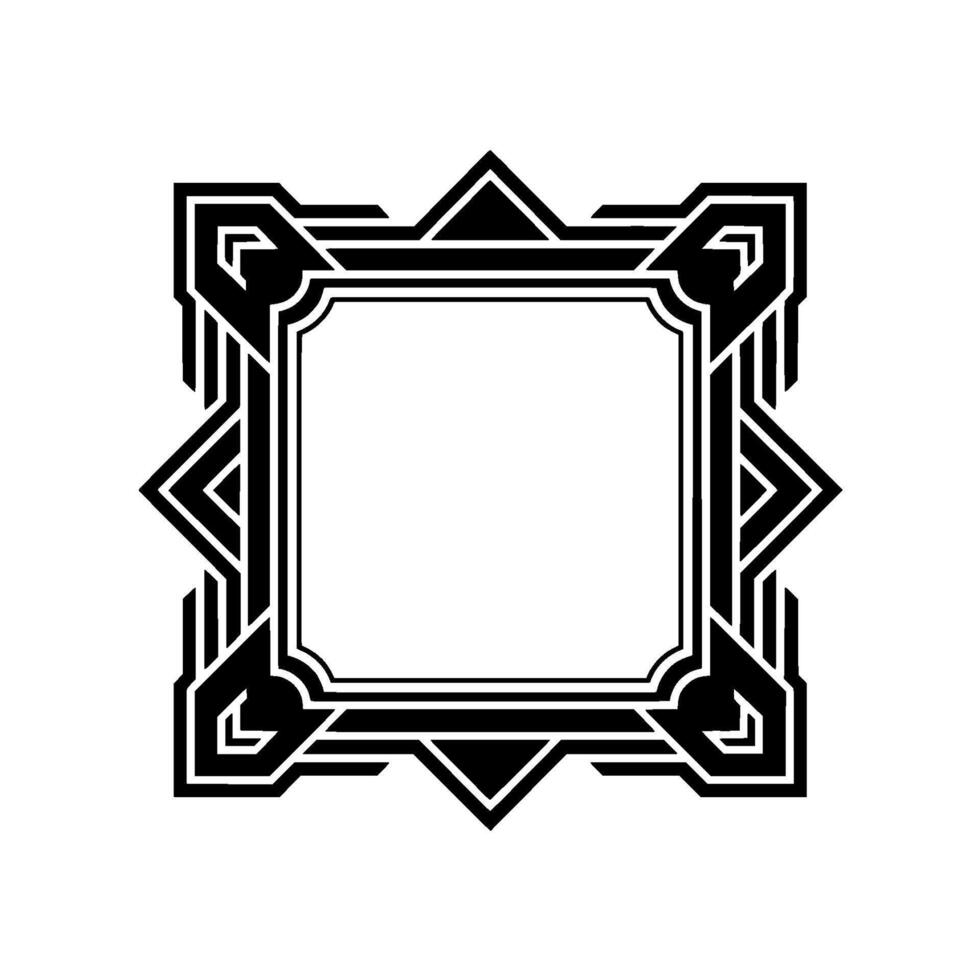 Art Deco Frame Minimalist Black and White vector
