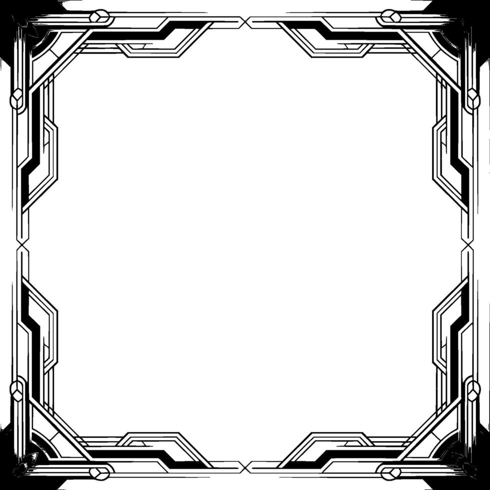 Art Deco Frame, Geometric Border, Elegant for Invitations and Announcements vector