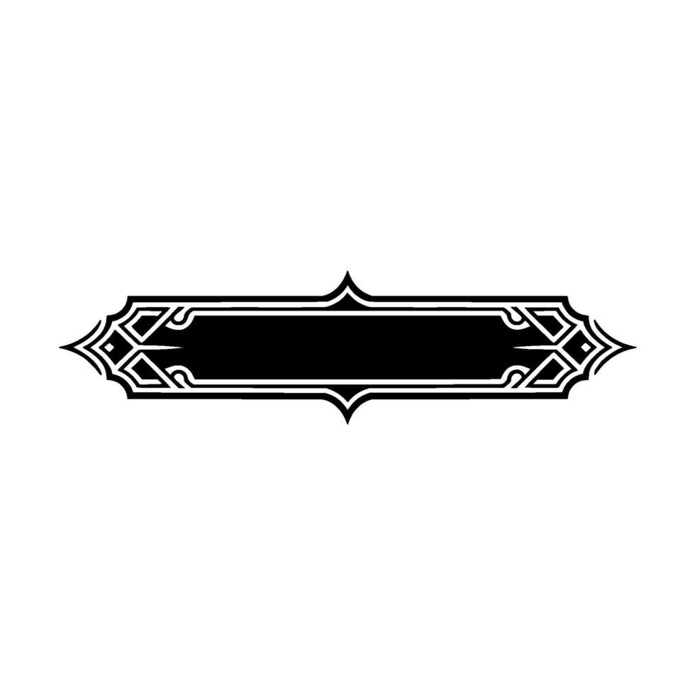 Elegant Black Ornate Banner on White Background, Minimalist vector
