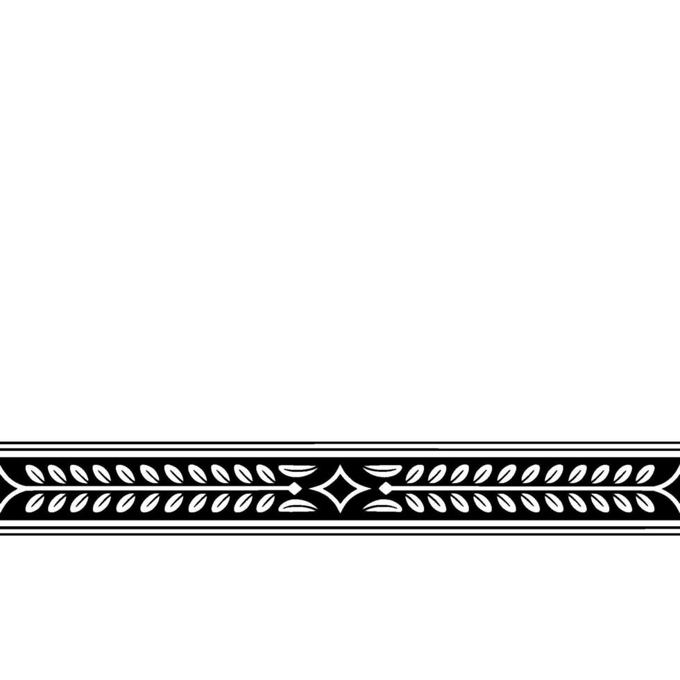 Elegant Black and White Leaf Border , Minimalist and Decorative vector