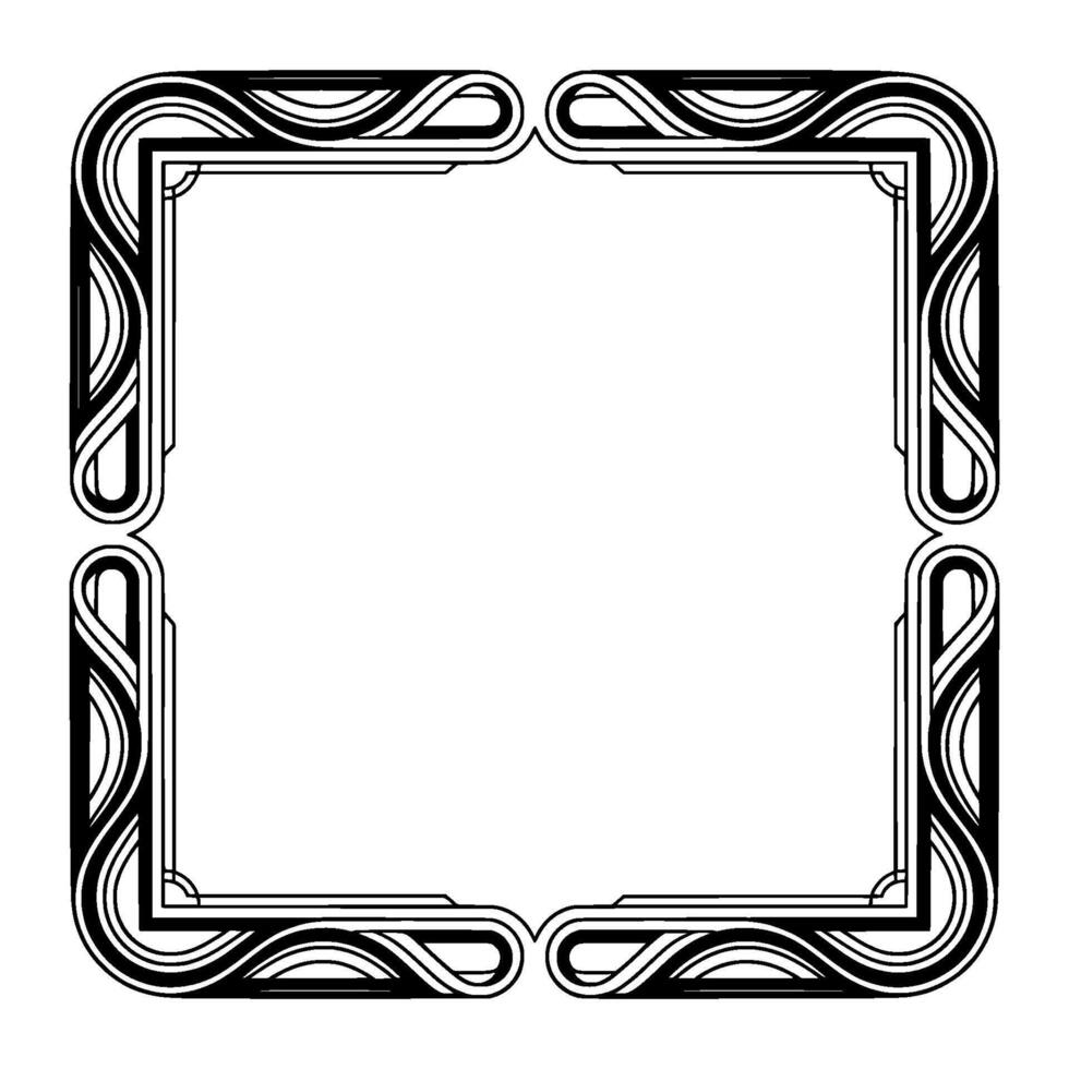 Art Deco Frame With Black and White Border on Gradient Background vector