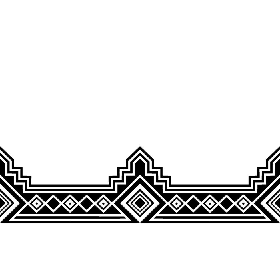 Geometric Border Black and White Aztecinspired Ornament on Cream Background vector
