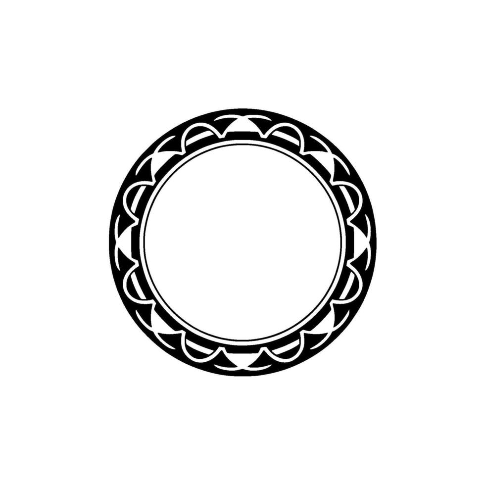 Decorative Circular Frame, Minimalist , Black Peach, Isolated vector