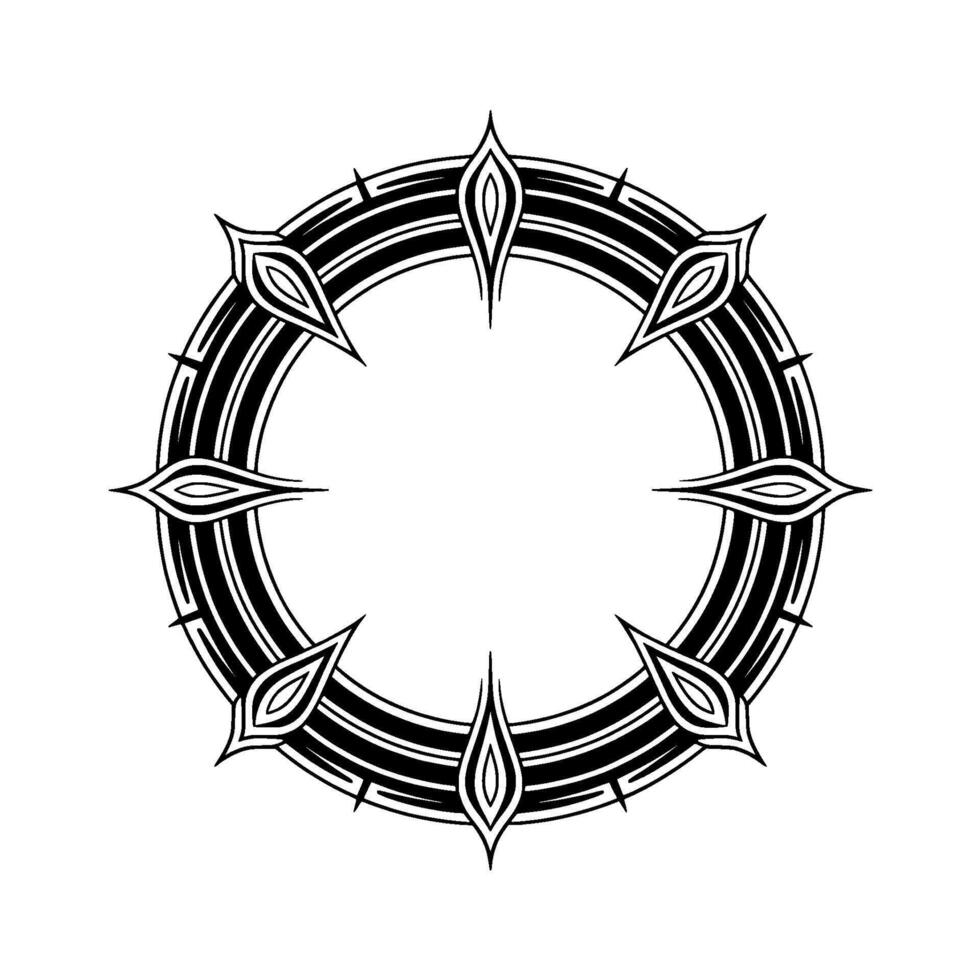 Abstract Black White Geometric Circle on White Background vector