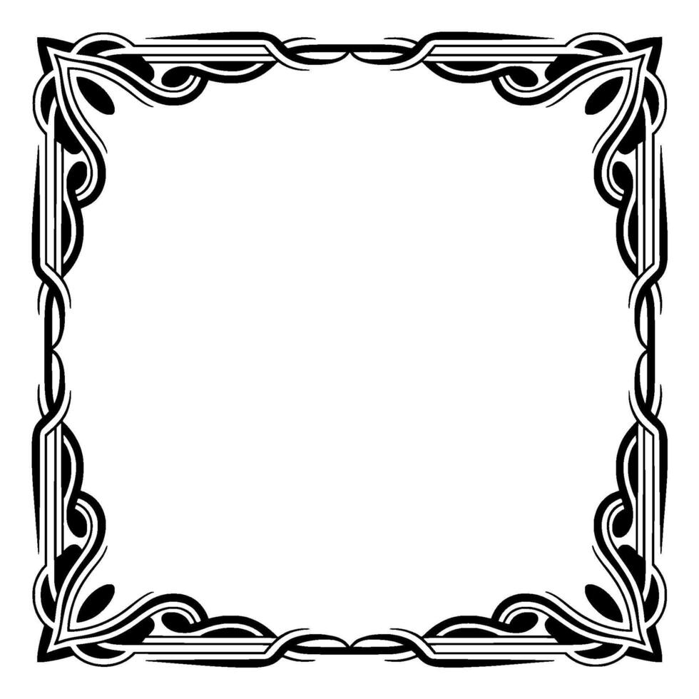 Elegant Art Nouveau Frame With Decorative Corner Elements vector