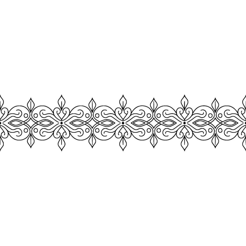 Elegant Ornament Border Floral Swirls on Neutral Backdrop vector