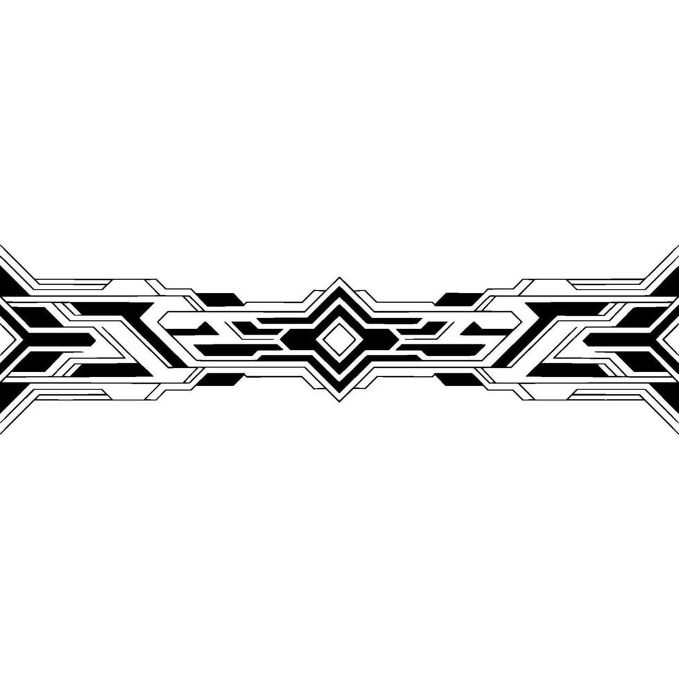 Futuristic Geometric Line Art Border on White Background vector