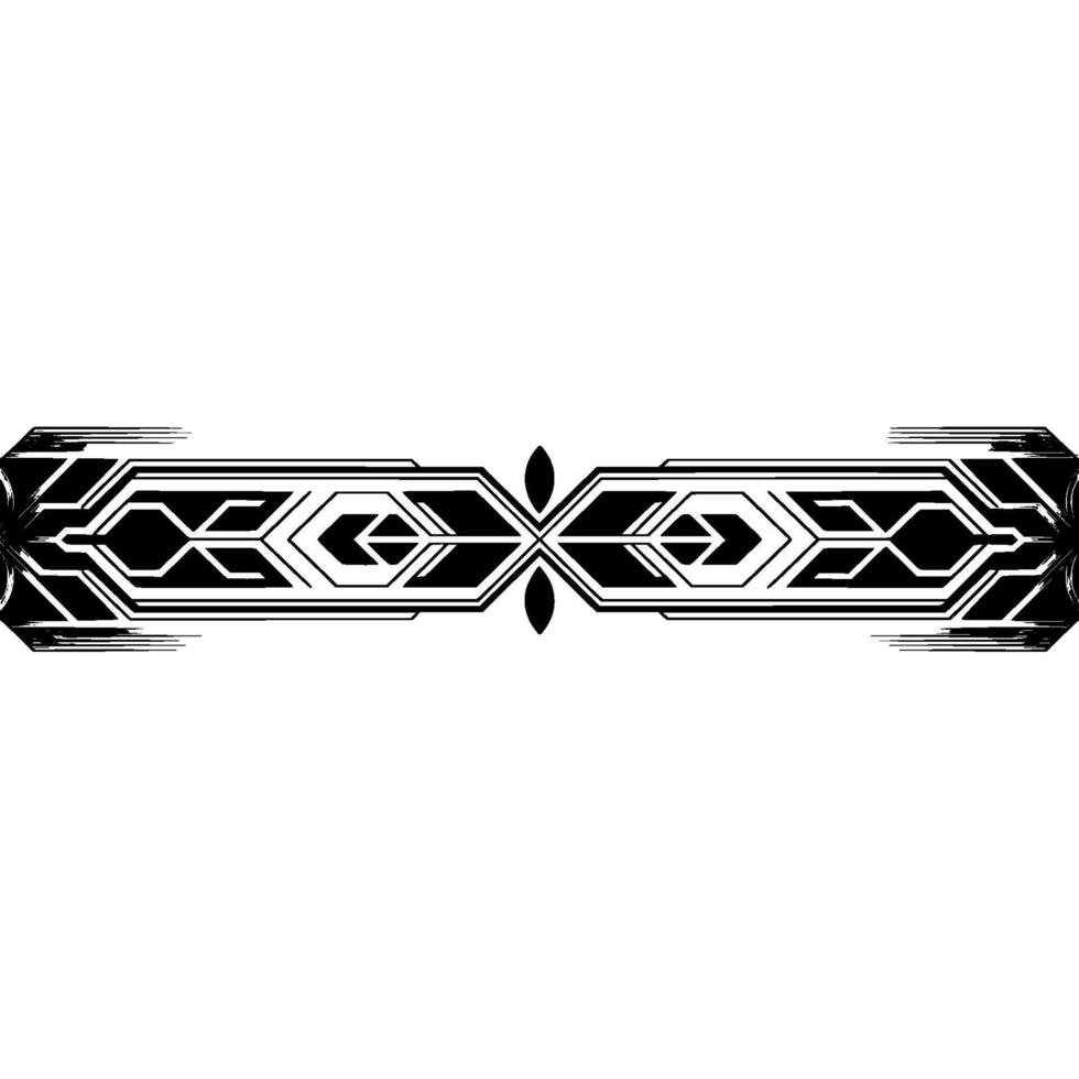 Geometric Border Black and Silver Art Deco Ornament on White vector