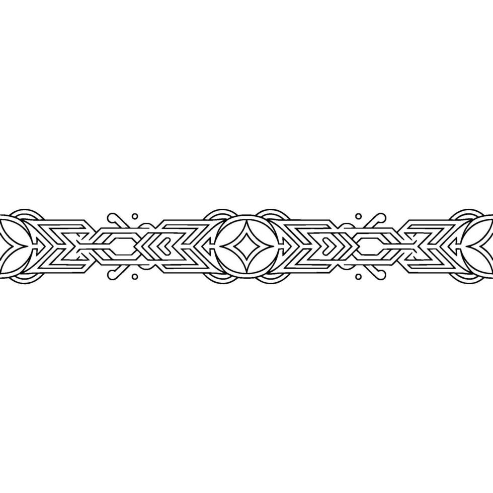 Geometric Black White Border Ornament Abstract Element vector